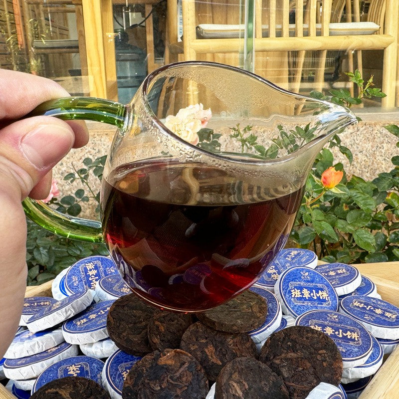 500g Menghai Ban Zhang Old Tree Ripe Pu'er Bulk Mini Tea Cake Yunnan Qizi Cake