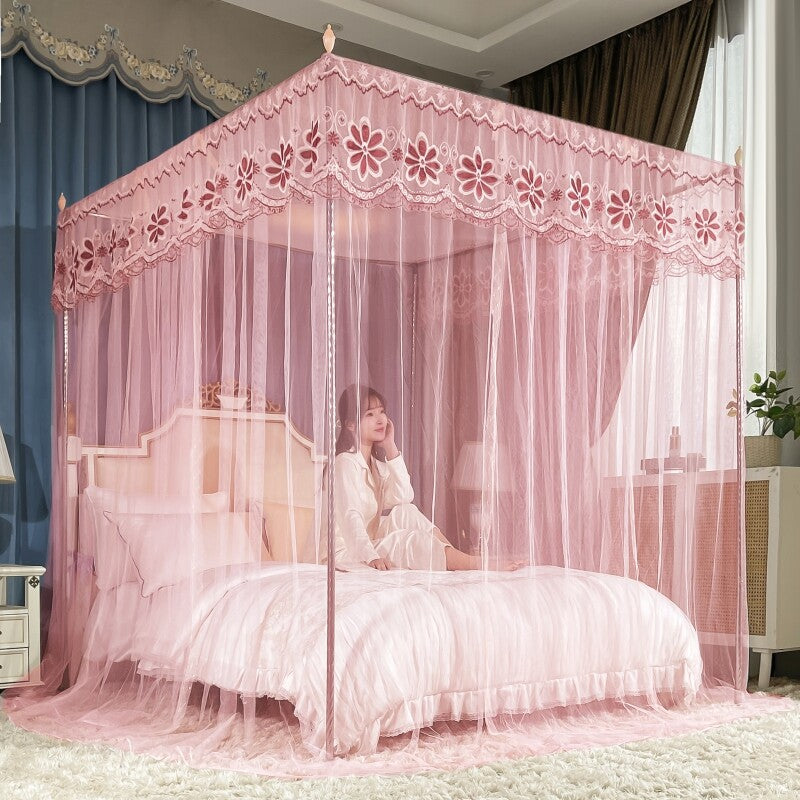 Bed Canopy Anti Mosquito Bed Netting Embroidered Valances With Frames Queen King