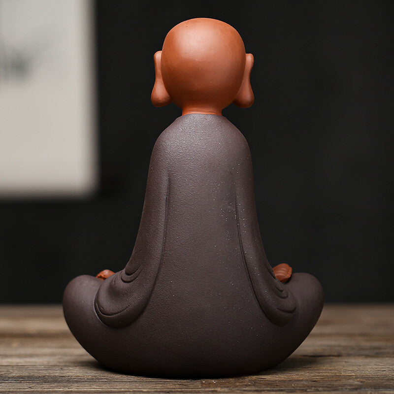 Creative Tea Pet Zen Style Monk Statue Table Decoration Chinese Tea Play Zisha