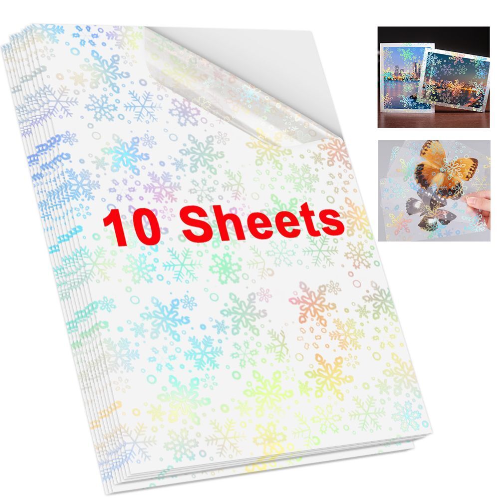 Photo Paper A4 Self-Adhesive Stickers 10 Sheets Holographic Cold Laminating Film