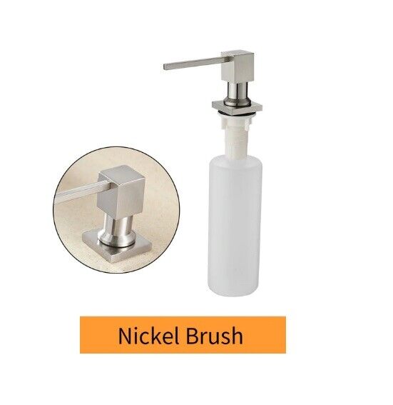 Deck Mounted Kitchen Soap Dispensers 400ml Square Pump Chrome Finish Counter Top
