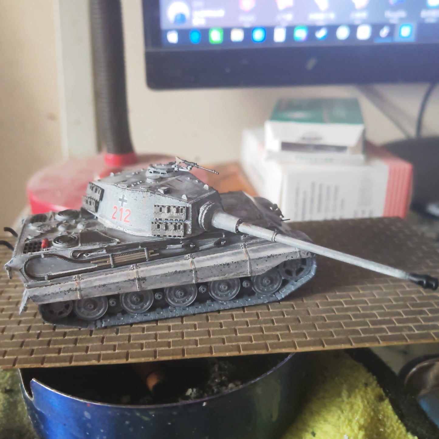 Homemade 1/72 German Tiger II Tank Finished Model Static Ornament Toys