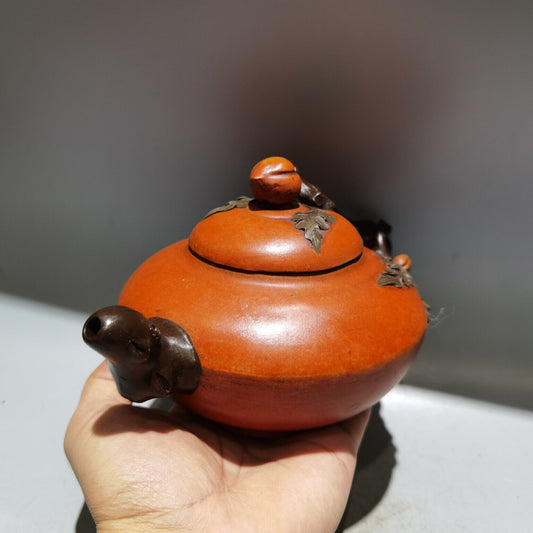 Chinese Yixing Zisha Clay Handmade peach shape Exquisite Teapot 品名:寿桃壶 低款:蒋蓉