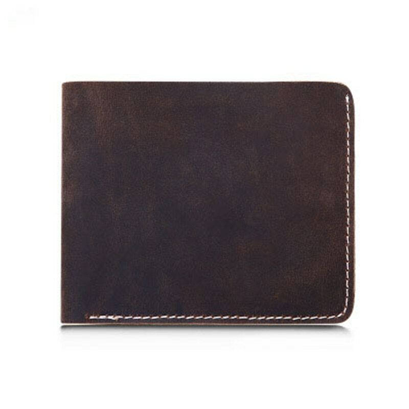 Men's Leather Wallet Male Money Card Clamps Pouch Bag Purse Cash Clip Billfold