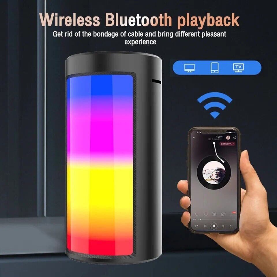 Bocina bluetooth con luces LED de colores Portable con bocina Parlante Altavoz