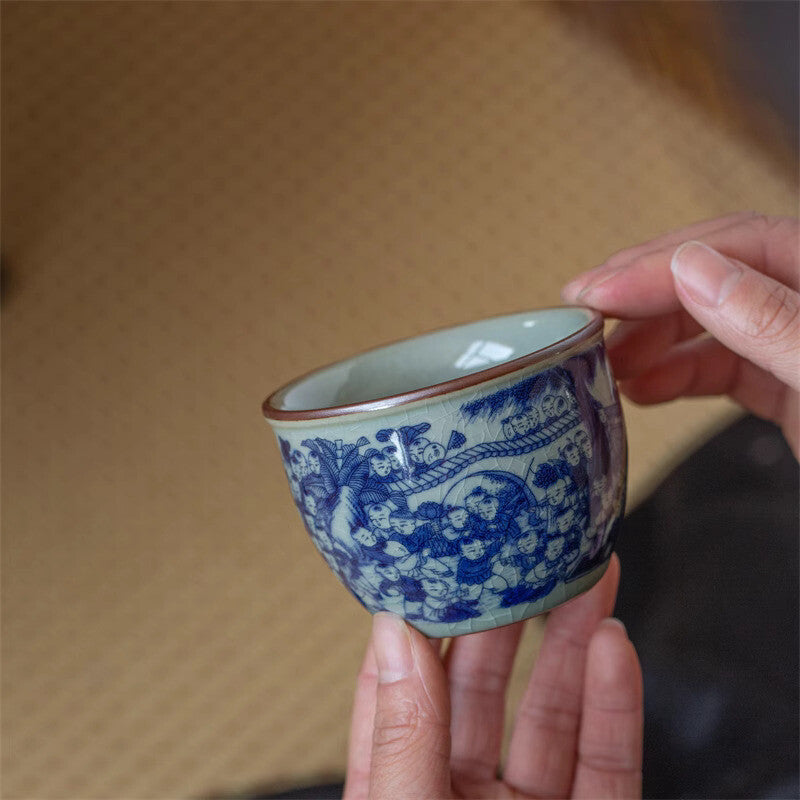 Ancient Blue and White Porcelain Cup Gongfu Tea