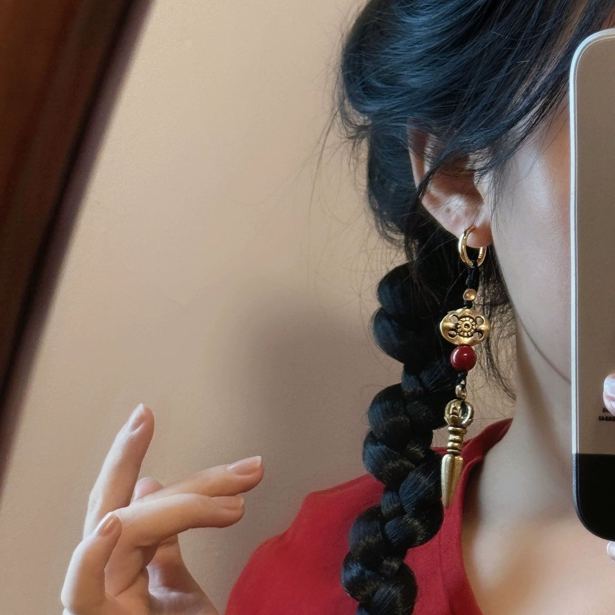 Ethnic Style Vajra Pestle Ear Drop Single Piece Keychain Pendant Decor