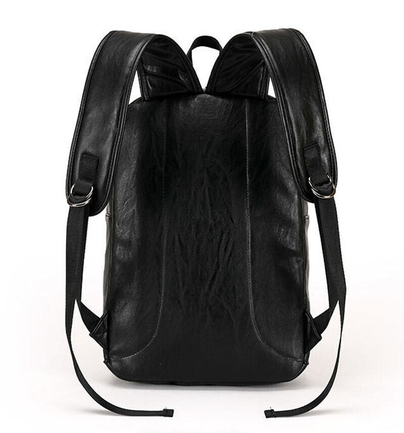 New Fashion Men PU Leather School Backpack Waterproof Laptop Travel Bag