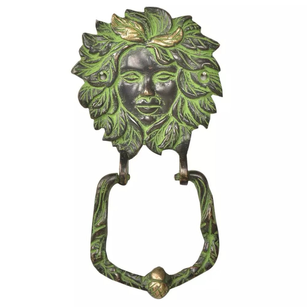 Antique Look Brass Victorian lady Face Patina Door Knocker Door Bell Home Decor