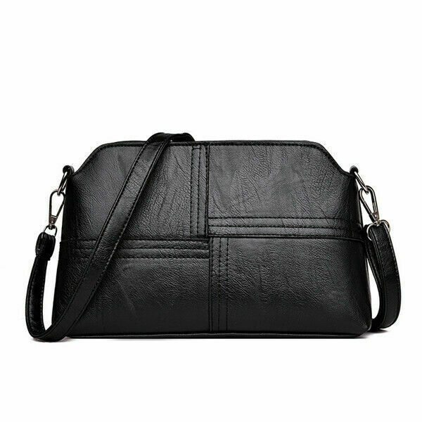 Messenger Bags Crossbody PU Leather Black Handbags for Women Shoulder Bag
