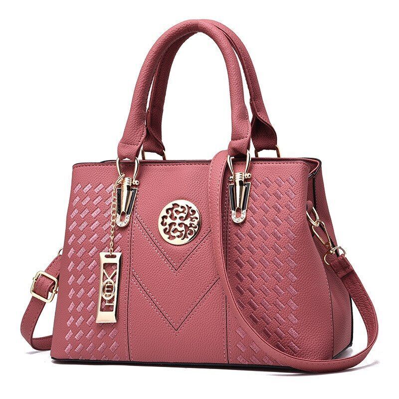 Women Synthetic Leather Bags Embroidery Messenger Bags Handbag Purse Polyester