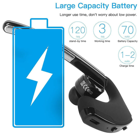 Bluetooth Earpiece Wireless Headset Noise Cancelling Headphones Driver Trucker
