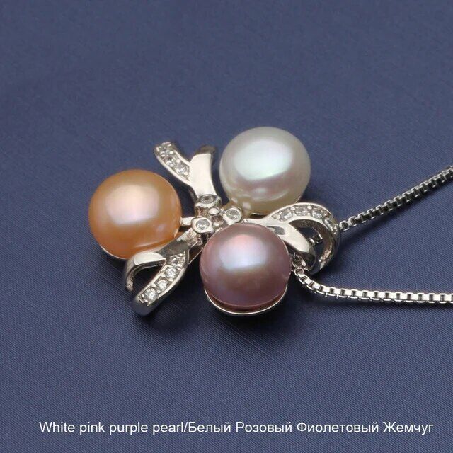 Pearl Freshwater Pendant 925 Silver Necklace Pendants Chain Jewelry Accessories