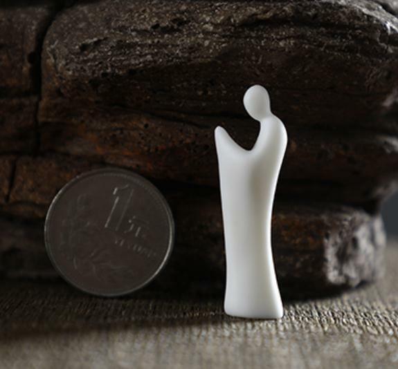 1.5" Chinese White Porcelain Ceramics Buddhism Worship Budda Figurine Statue 2
