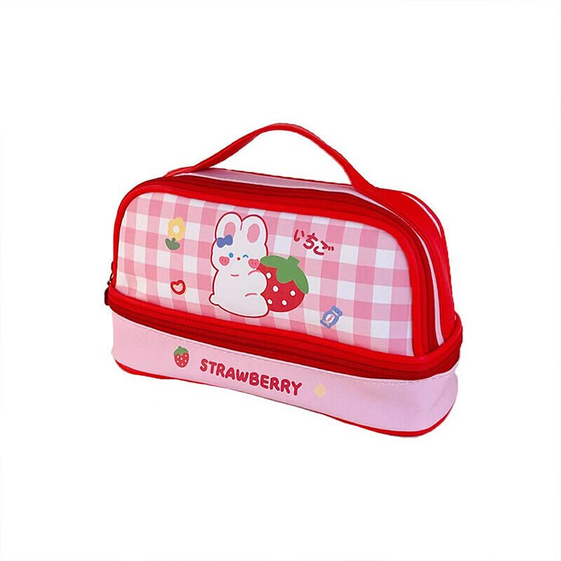 Large Capacity Pencil Case Pen Pouches Girls Cartoon Makeup Bag Storage Case