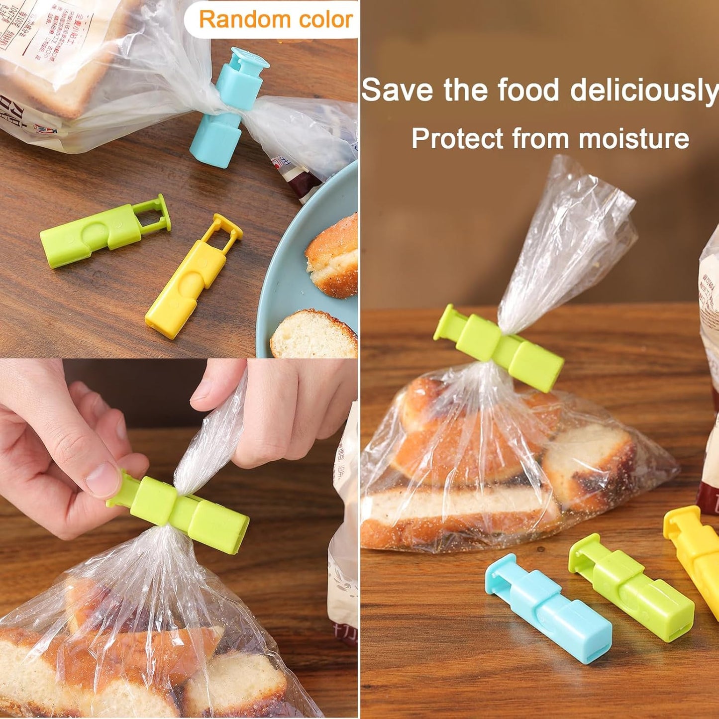 50PCS Bread Bag Clips Reusable Tie Storage Sealing Snack Fridge Freezer Fresh US