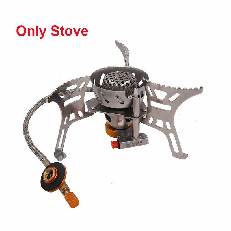Gas Stove Portable Windproof Camping Outdoor Cooking Foldable Split Burner Steel