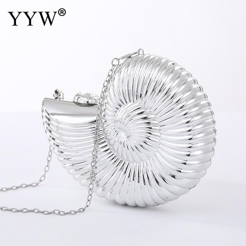 Gold/ Sliver Sling Shell Bag Wedding Crossbody Small Chain PVC Purses 185*150 MM