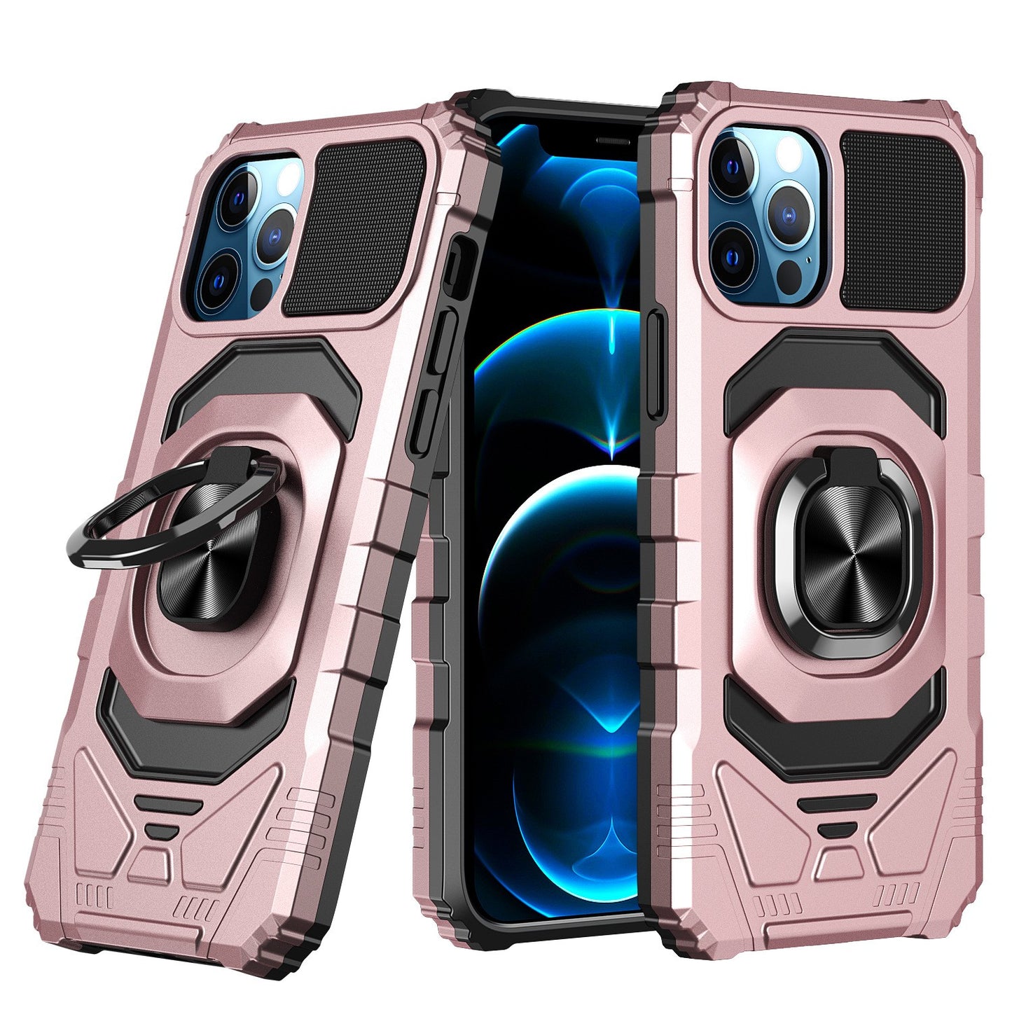 For iPhone 17 Pro Max/16/15 with 360° Rotation Kickstand Phone Case
