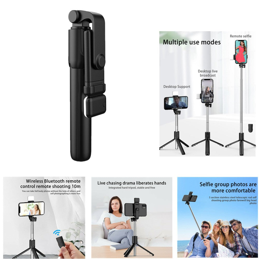 CellPhone Bluetooth Selfie Stick Tripod Rotating 360° Remote With Charging Line
