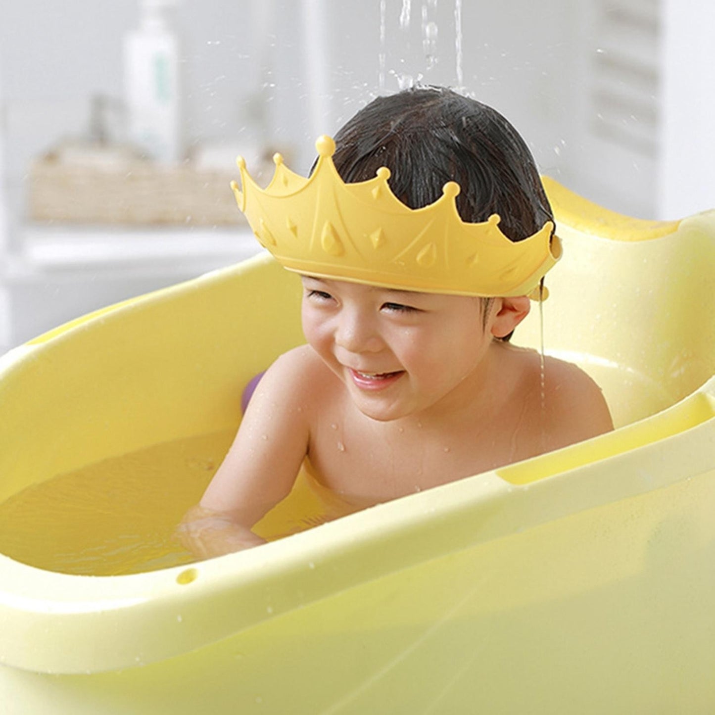 Adjustable Baby Ear Protection Safe Children Shower Head Cover Crown Wash Cap