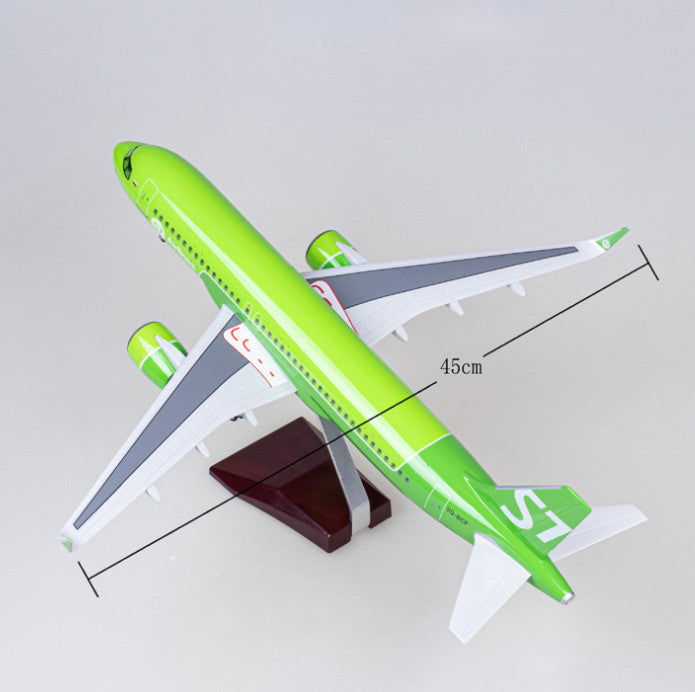 47CM 1:80 S7 Airlines AIRBUS A320neo Airplane Landing Gear Resin Aircraft Model