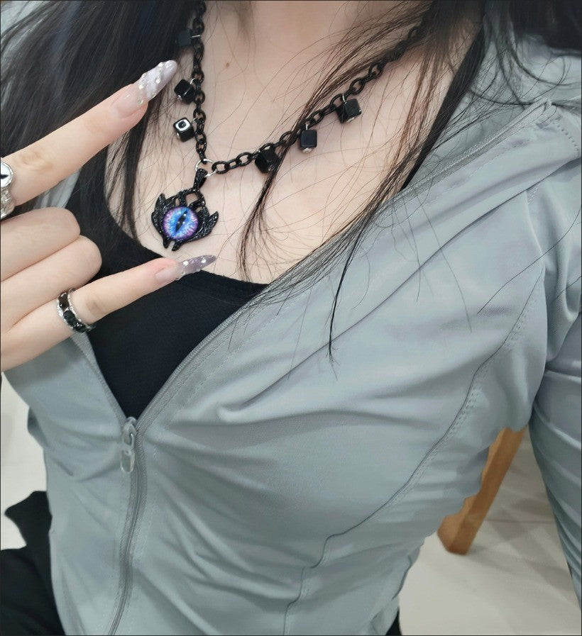 Dark Style Devil's Eye Necklace Hip Hop Choker Punk Clavicle Chain Jewelry