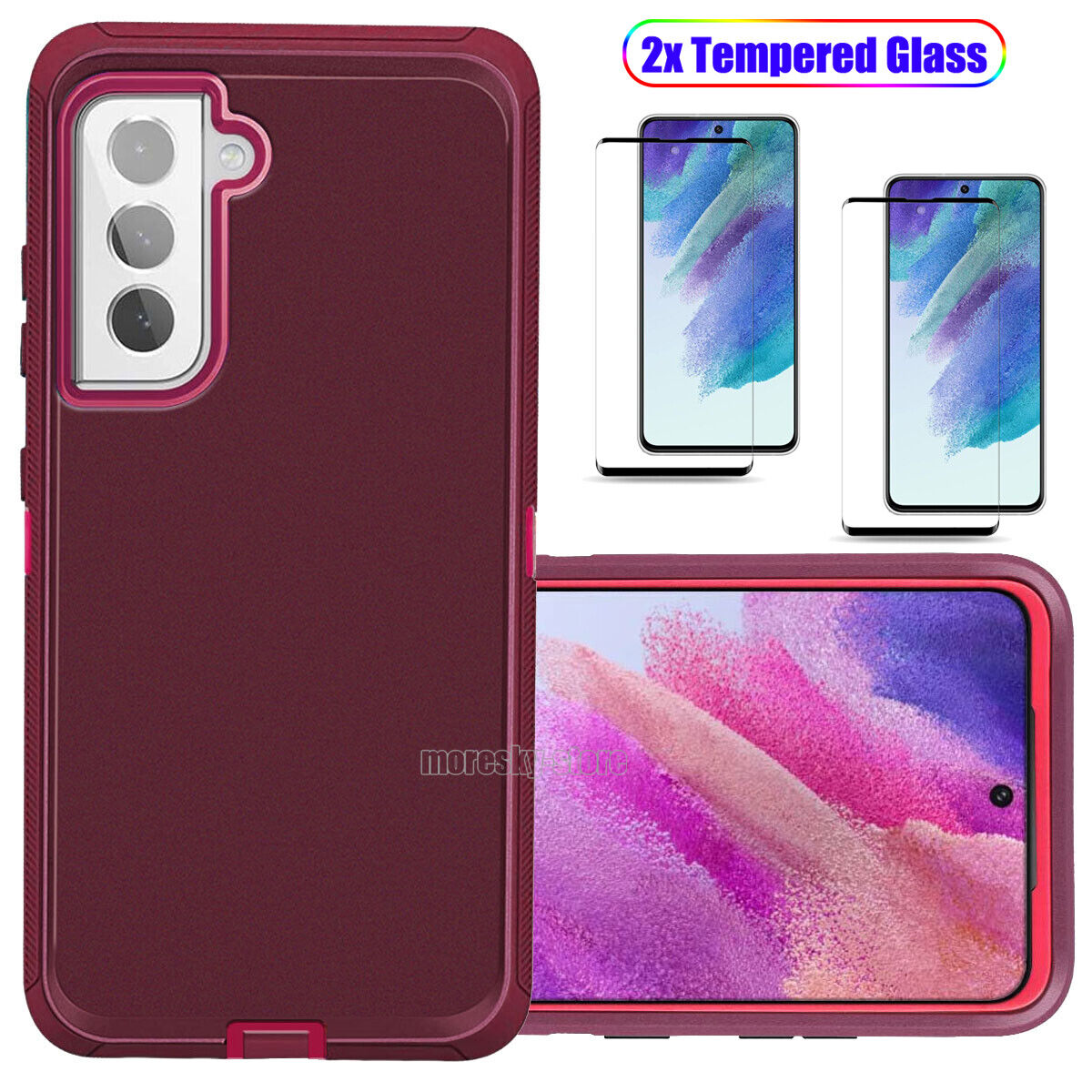 For Samsung Galaxy S21 FE 5G Case Slim Shockproof Hard Cover,Screen Protector
