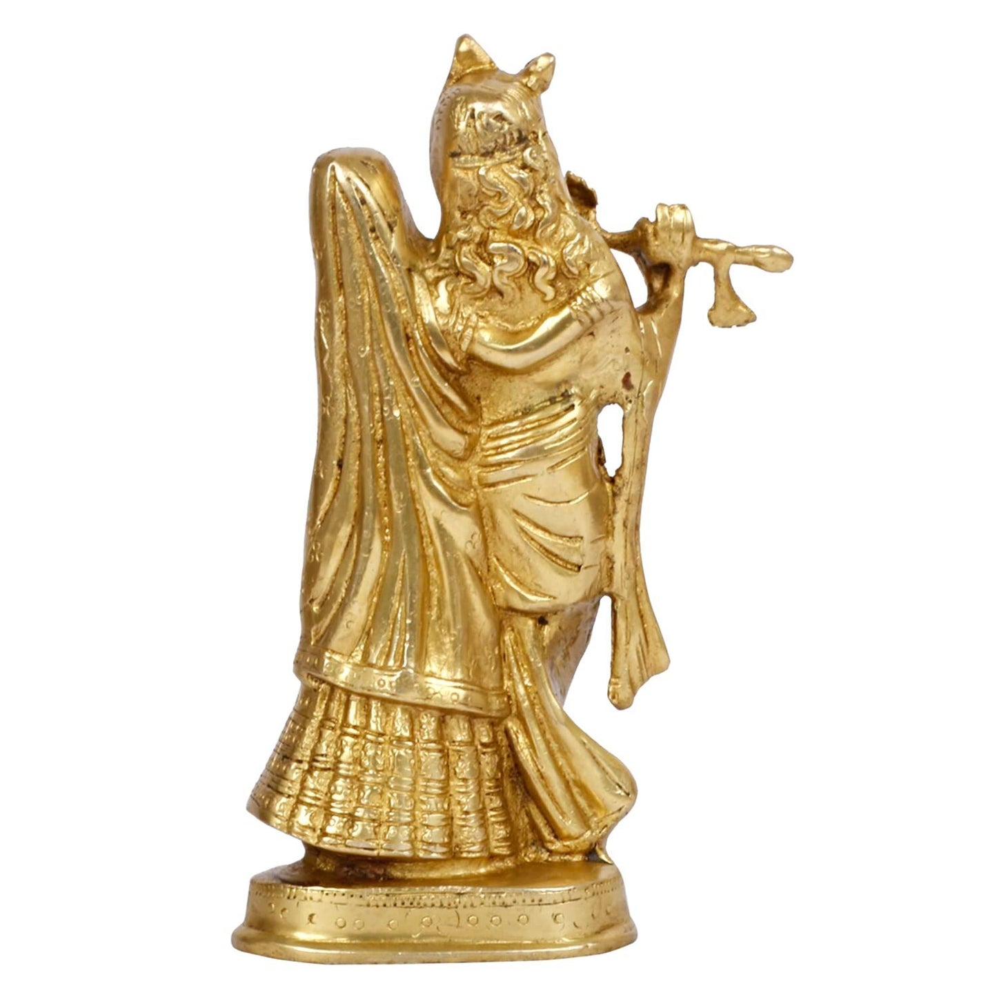 Hindu God Lord Brass Radha Krishna Statue Beautiful Divine Love Couple Sculpture