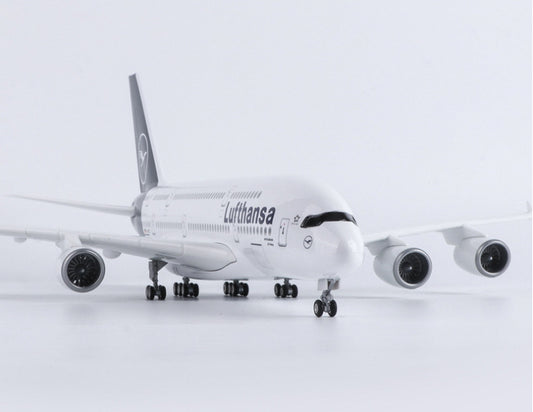 46CM 1:160 Lufthansa AIRBUS A380 Passenger Airplane Landing Gear Resin Model