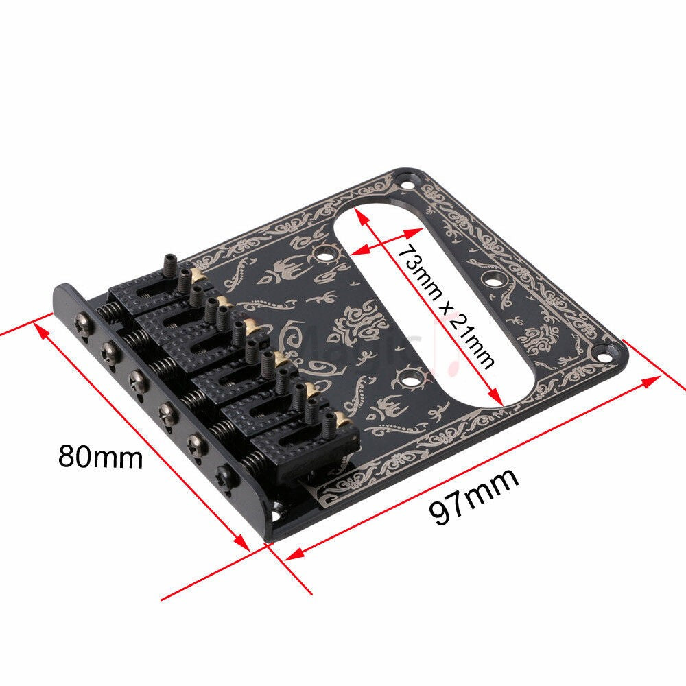 6 String Electric Guitar Saddle Volume Control Bridge Plate For Fender Tele