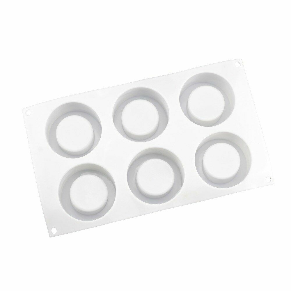 3D Silicone Mold 6 Holes Pudding Cupcake Art Cake Baking Pastry Mousse Chocolate