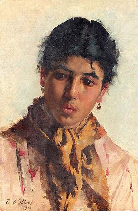 Oil painting Portrait-of-a-Woman-1900-Eugene-de-Blaas-oil-painting-1