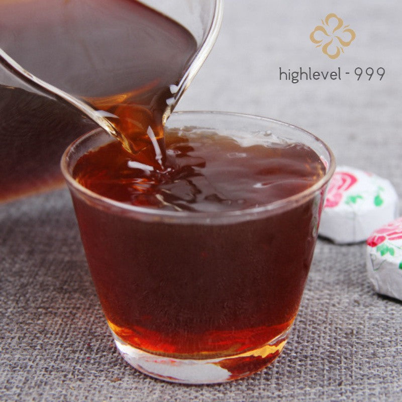 500g Ripe Pu'er Yunnan Rose Blended Floral Mini Compressed Tuocha Tea
