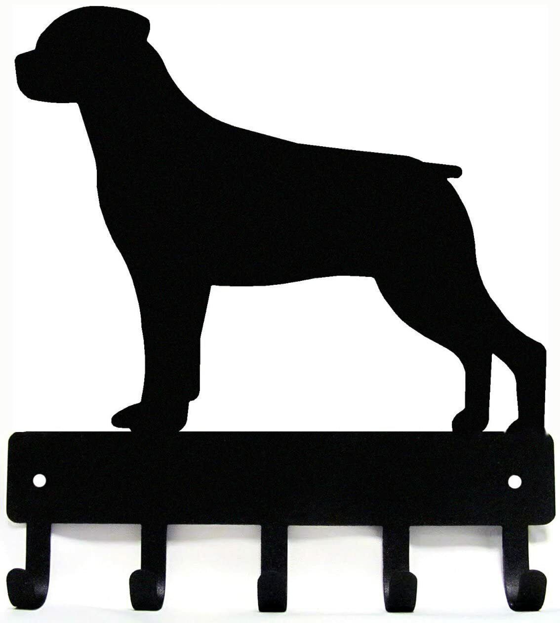 Rottweiler Key Rack Dog Leash Hanger - 9 inch Wide/6 inch Wide Metal Wall Art