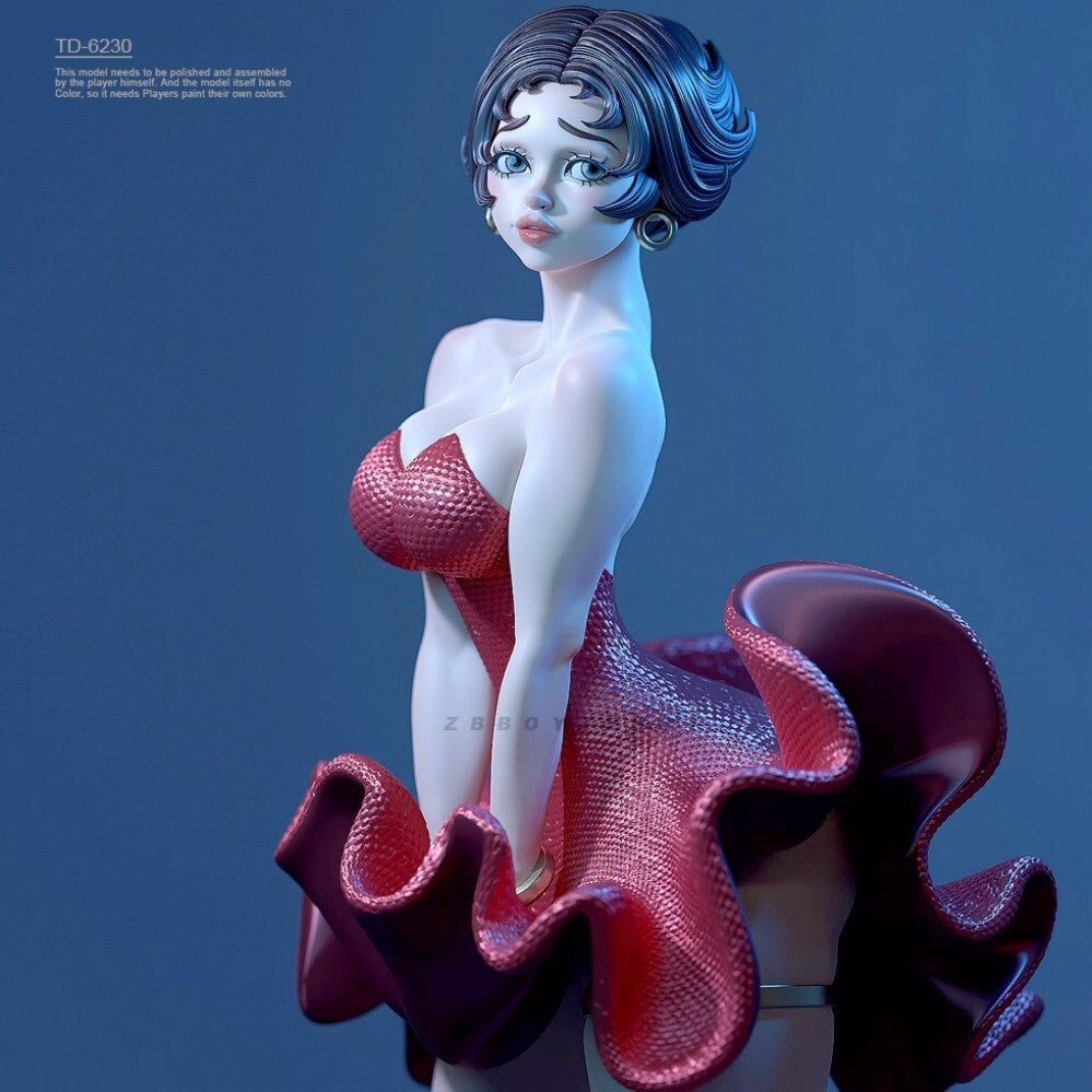 90mm resin figure model kit 3D printing of cute girls on Broadway Unassembled