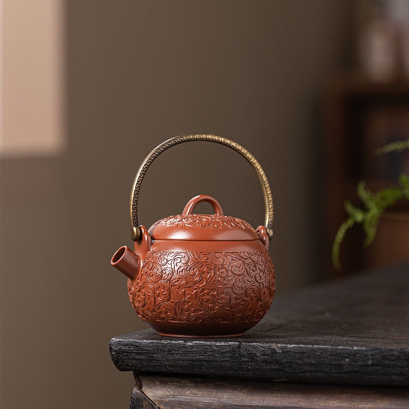 Antique Style Pottery Tea Pot High-arched Handle Teapot Ceramic Pot 200ml China