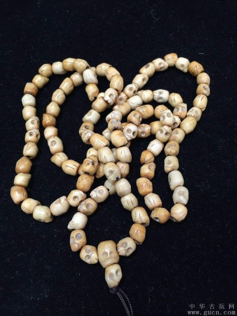 81cm32" 108 Bead Buddhism Tibetan Yak Bone Skull Meditation Prayer Mala Necklace