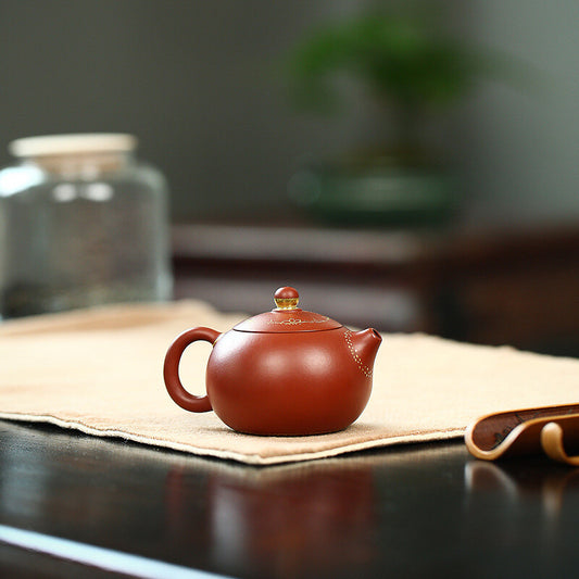 China Yixing Zisha Pottery Clovershrub Clay Handmade 120cc Lotus Teapot 描金西施