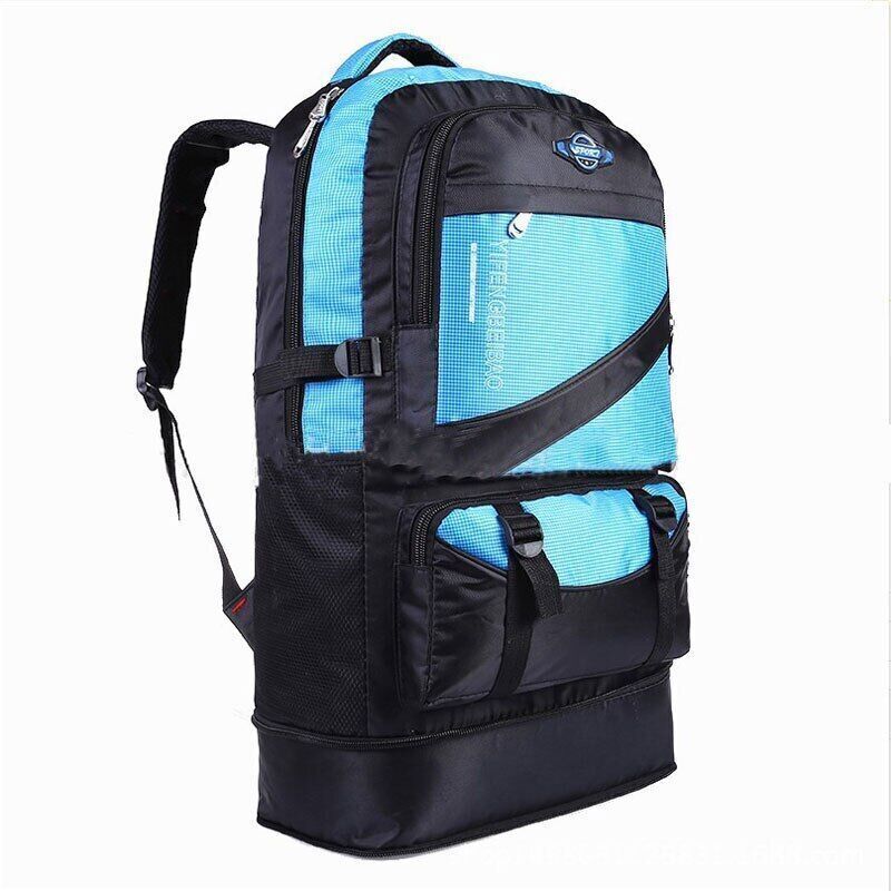 60L Men Nylon Backpack Travel Pack Sports Bag Outdoor Hiking Camping Backpack