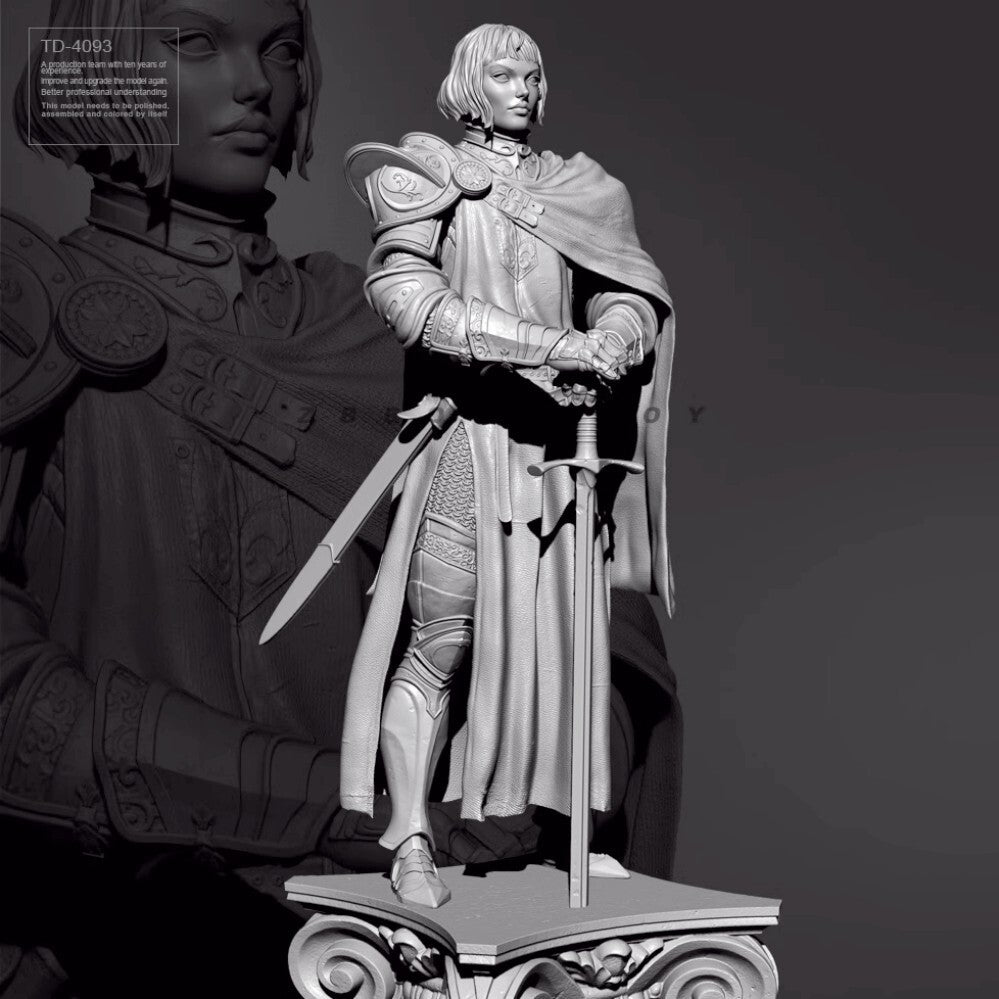 1:24 75mm resin figure model Fantastic Knight Joan of Arc Unassembled Unpainted