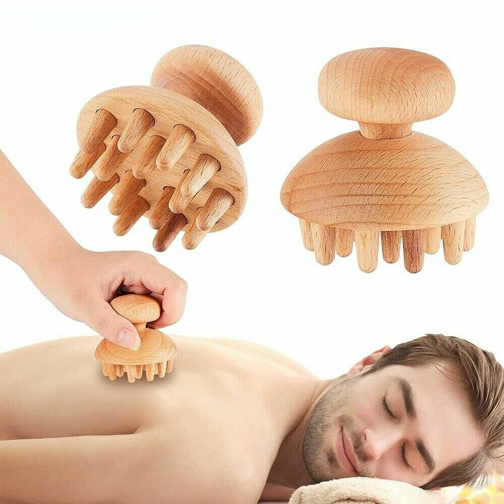 Massage Roller Guasha Anti Cellulite Fascia Body Pain Relief Wood Therapy Tool