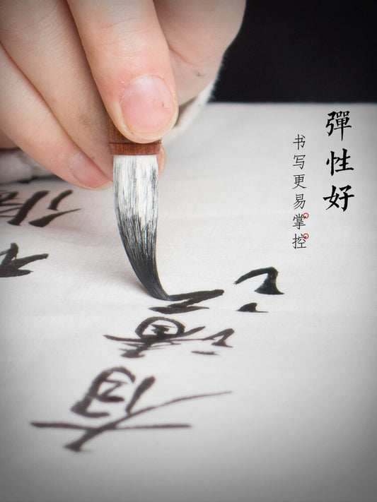 中国毛笔善琏湖笔厂双羊牌大中小号兼毫毛笔套装初学者练字成人书法绘画中国十大名牌 ( 赠精美书签 )-