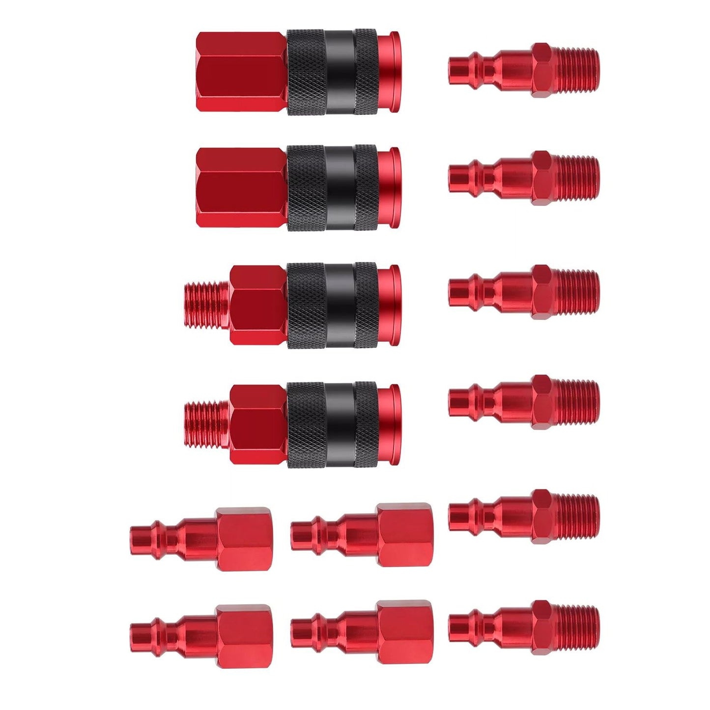 14pcs Air Hose Fittings For 1/4 Inch NPT Thread With Quick-Connect Design