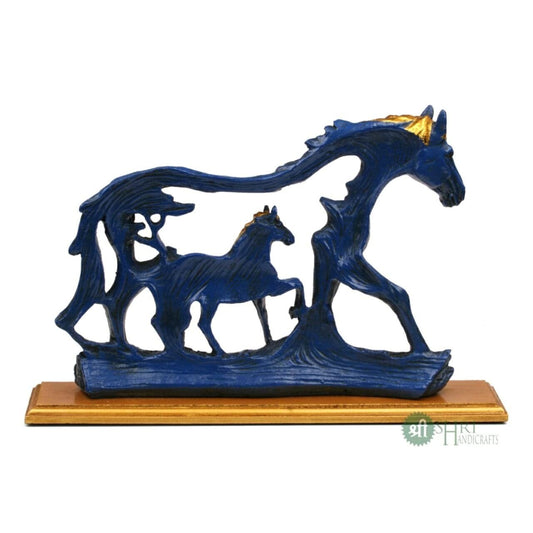 Polyresin Horse Statue with Baby Horse Animal Idol Figurine Gifts for Home Decor