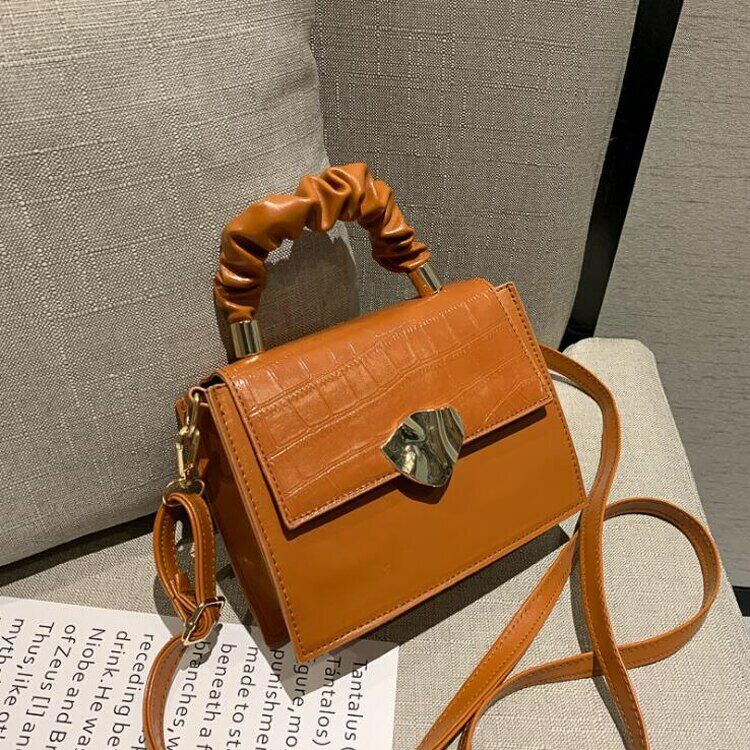 Solid Flap PU Leather Shoulder Bags Stone Pattern Crossbody Bags Female Fashion