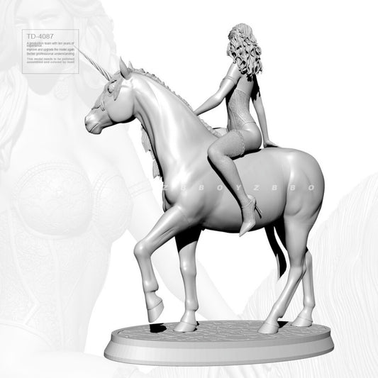 1:24 75mm resin figure model Yenafa, a beautiful woman on horseback Unassembled