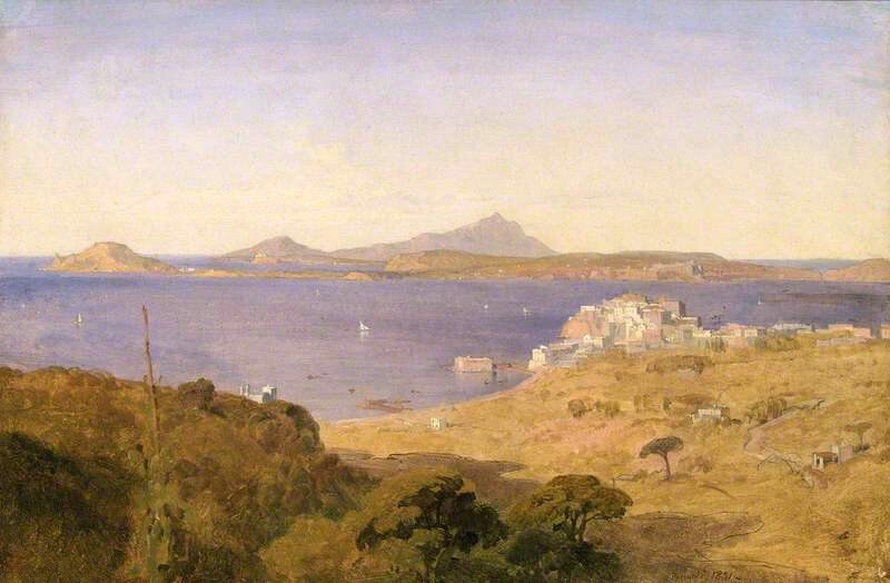 Dream-art Oil painting Penry+Williams-Pozzuoli old town by beach landscape art