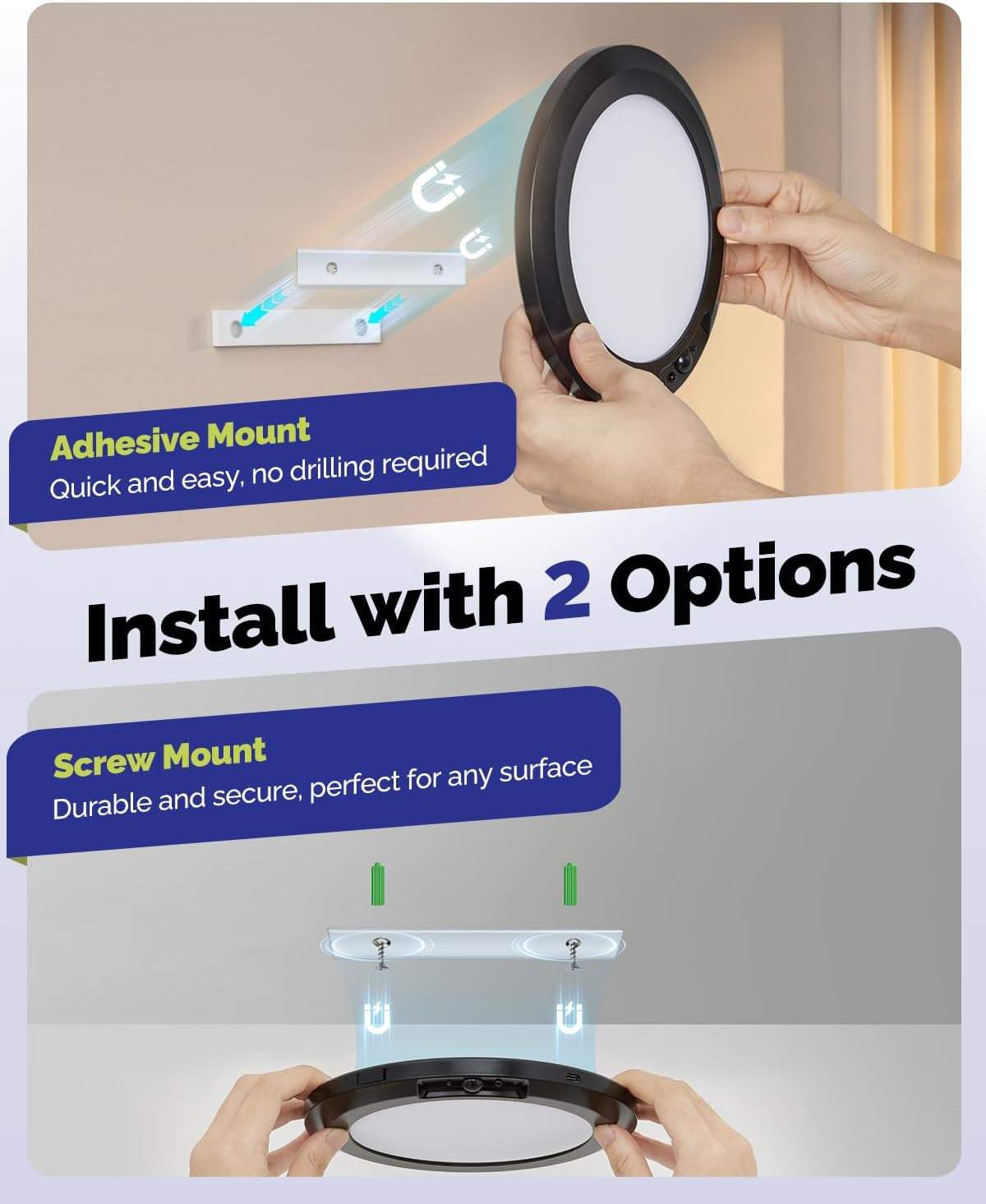 10,000Mah Rechargeable Ceiling Light with Remote, Wireless Waterproof Shower Lig