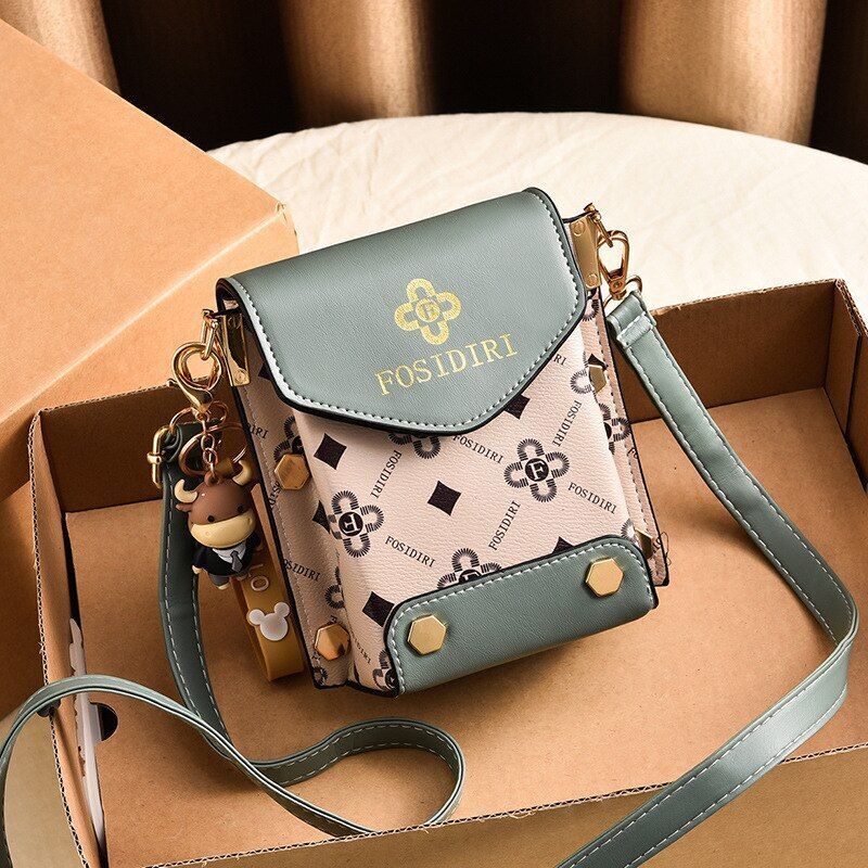 Fashion Shoulder Bag Printed Mobile Phone Bag Leather Crossbody Shoulder Bag 1PC